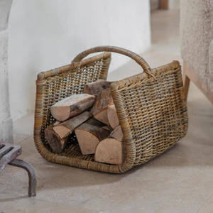 Nkuku Sadra Rattan Log Basket Natural